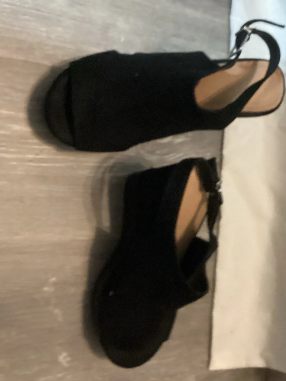torrid Black Peep-Toe Slingback Wedge Sandals